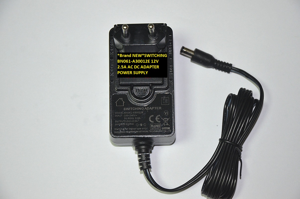 *Brand NEW*SWITCHING 12V 2.5A BN061-A30012E AC DC ADAPTER POWER SUPPLY - Click Image to Close